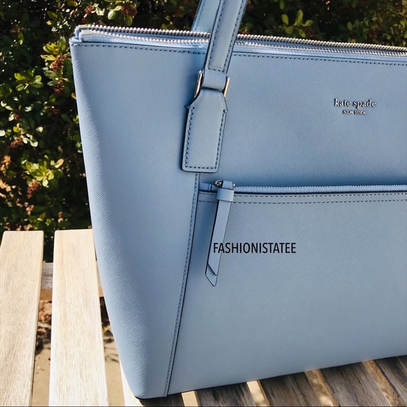 New Kate Spade Large Blue Pocket Tote Bag dawn - Picture 2 of 8